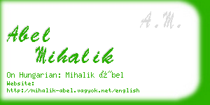 abel mihalik business card